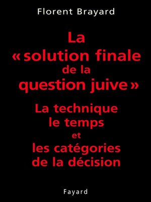 cover image of La «solution finale de la question juive»